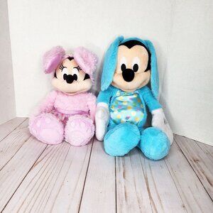 Disney Mickey and Minnie Easter Bunny Plush - 12" and 18”